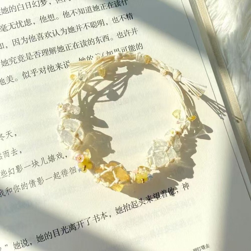 Osmanthus Ice Original Macrame Hand-woven Synthetic Crystal Stone Bracelet Bracelet Girlfriend Gift Bracelet