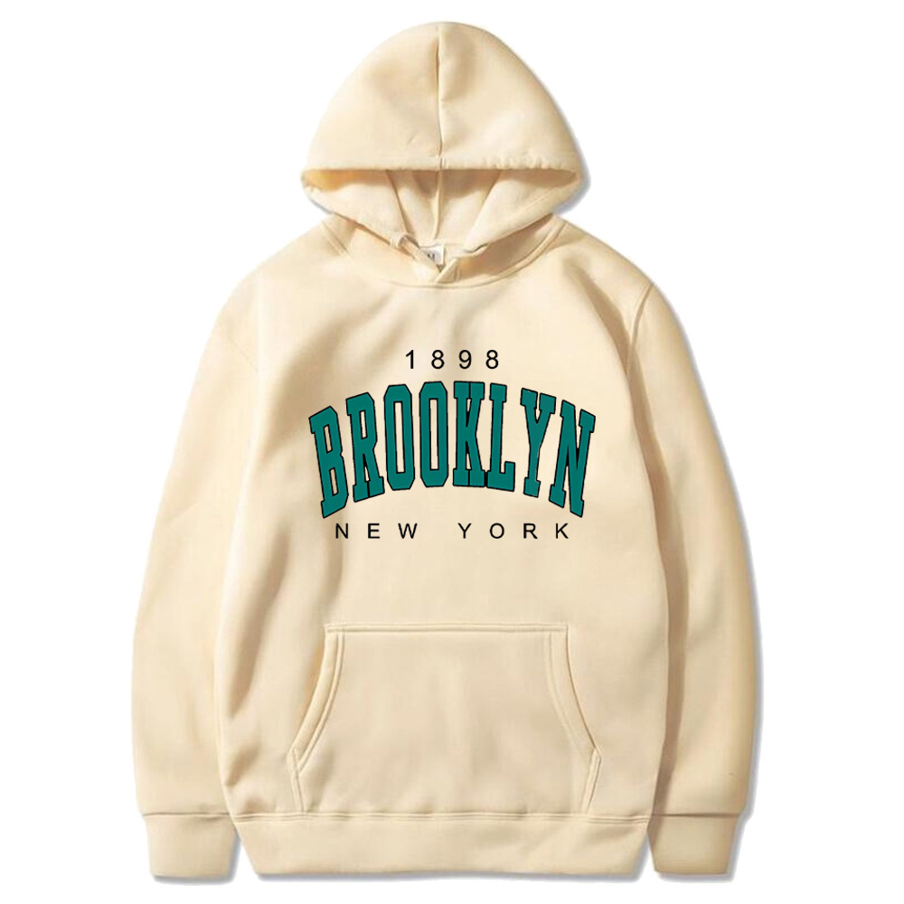 1898 Brooklyn New York Printed Mens Hoody Creativity Crewnec