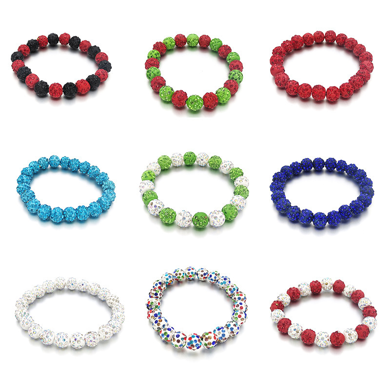 Elastic 029 clay bracelet rhinestone Shambhala beaded bracelet female European and American foreign trade cross-border jewelry 2024 new