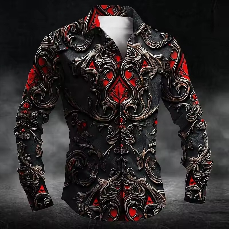 2025 Cross-Border Men's Casual Outdoor Street T-Shirt Long-Sleeved 3D Printed Shirt Men's Soft and Comfortable Shirt