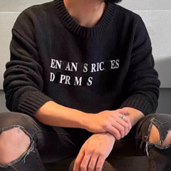 ERD憂鬱な富二代はゆるい丸首ニットセーターのファッションカジュアルな男女カップルのSweaterのようだ