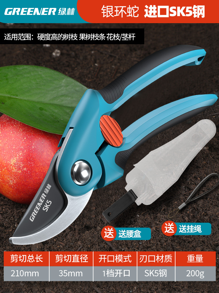 Tijeras de jardinería de bosque verde, tijeras de corte de ramas, tijeras de corte de ramas