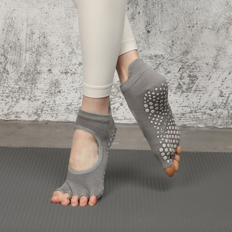 Calcetines antideslizantes profesionales para mujeres calcetines de cinco dedos de verano calcetines de Pilates transpirables de fitness de dedos de los pies