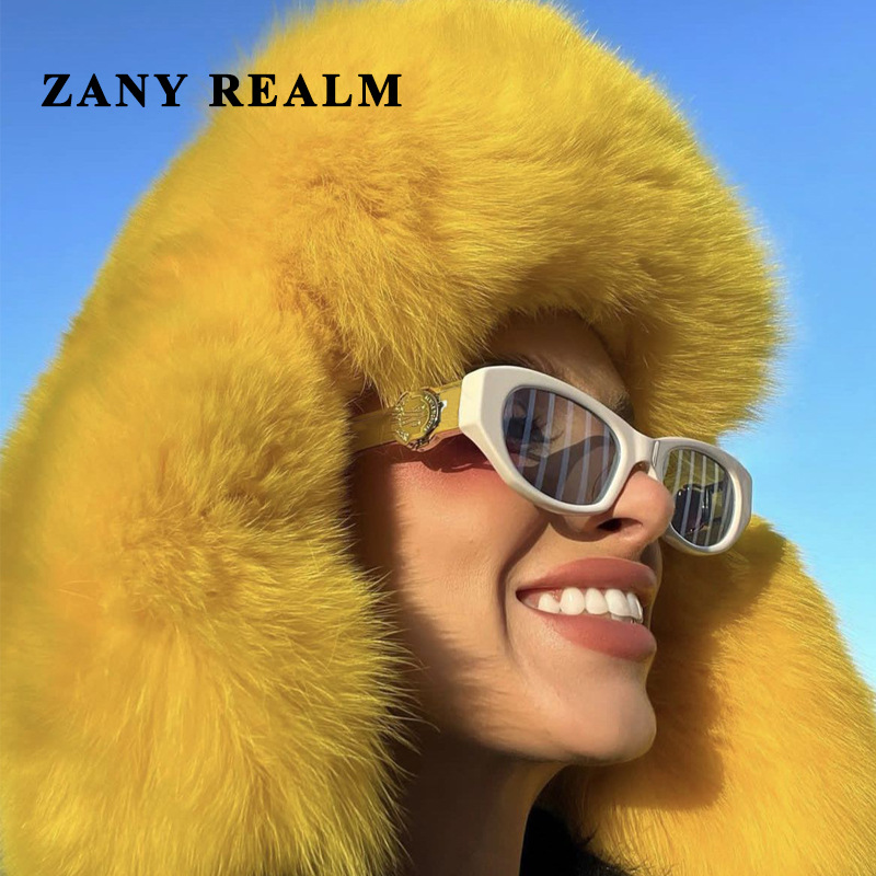 Nuevo retro y2g europeo y americano caliente chica gafas de sol metal plata contraste color gato ojo caja gafas de sol calle punk fabricantes