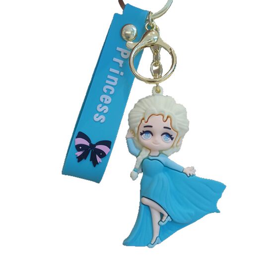 Cartoon Frozen Keychain Cute Snow White Mermaid Pendant Student Schoolbag Key Chain Doll Machine