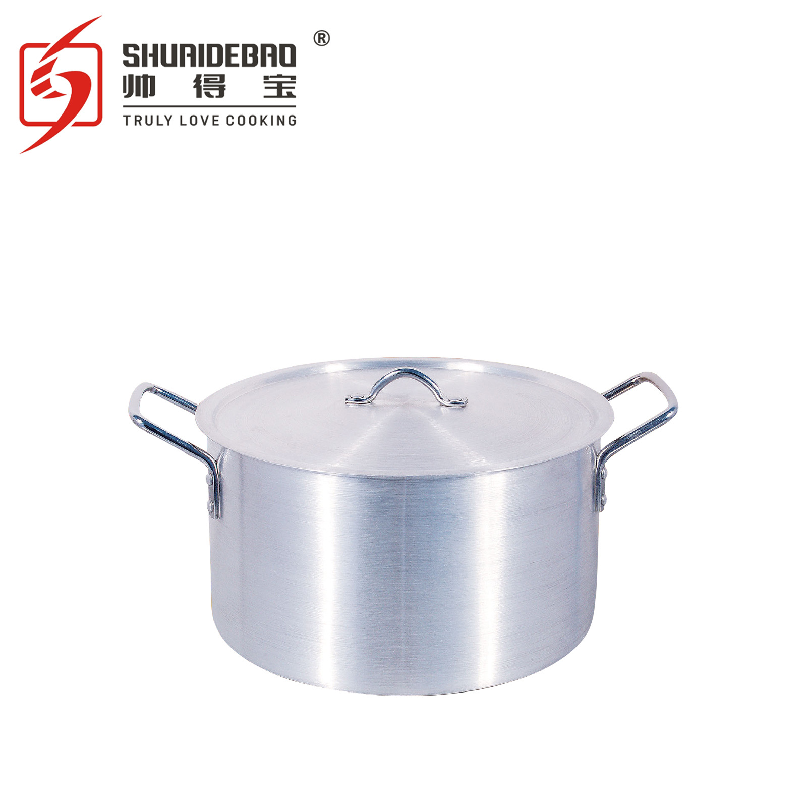 Doble fondo no recubierto olla traje de regalo J hogar lijado olla de aluminio de alta calidad cazuela sopa olla conjunto