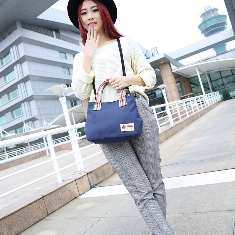 Fashionable Cloth Bag, High-Density Pure Cotton Women's Small Shopping Handbag, European and American Style Handbag, In-Stock, Urban Minimalist Style