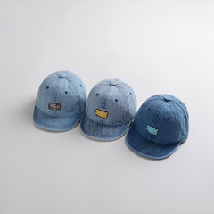 Baby Boy's Denim Peaked Cap | Spring/Summer Thin Sun Hat | Boys' UV-Protective Hat | Women's Trendy Korean-style Instagram-worthy Baby Hat for Spring