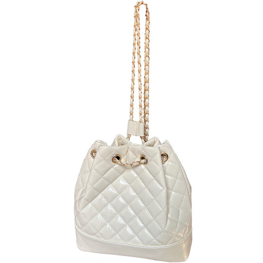 2023 New Casual Elegant Rhombic Chain Drawstring Bucket Bag Small Fragrance Light Luxury Backpack Shoulder Bag Shoulder Bag