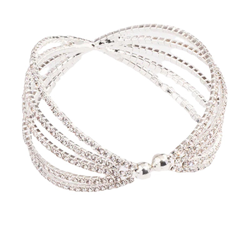 AliExpress Venta caliente rhinestone pulsera de moda europea y americana multi-capa pulsera de alto sentido accesorios pulsera femenina