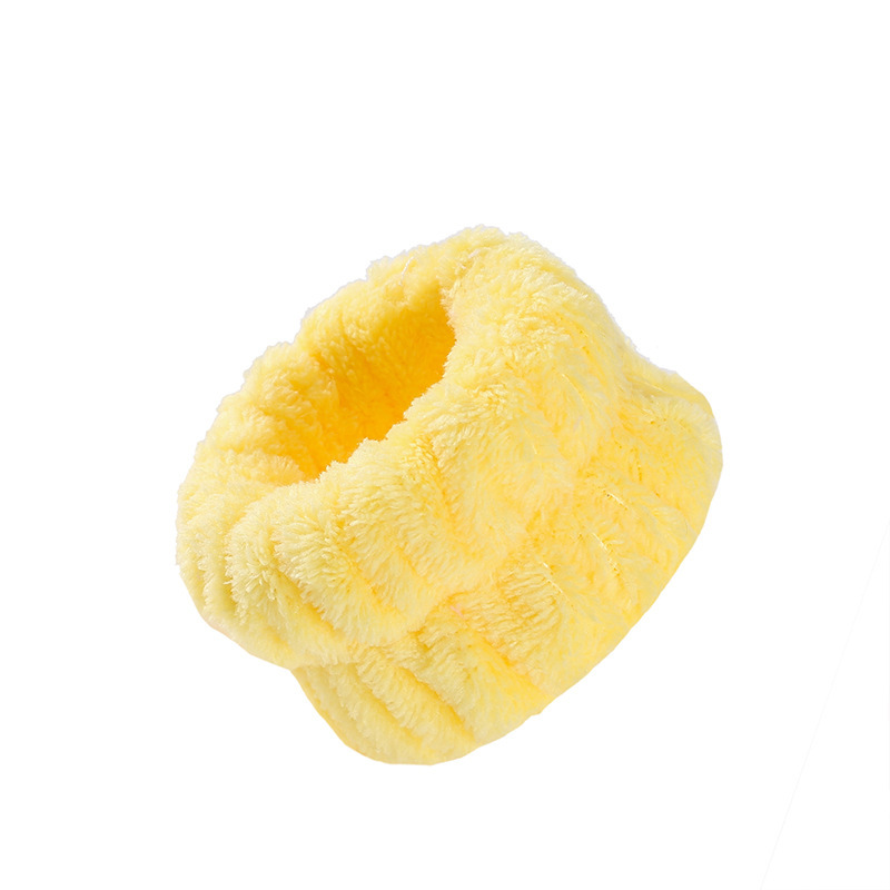Arco banda de pelo al por mayor de las niñas de color sólido todo partido de maquillaje absorbente de sudor-limpieza lavado de cara correa de muñeca de franela banda de pelo