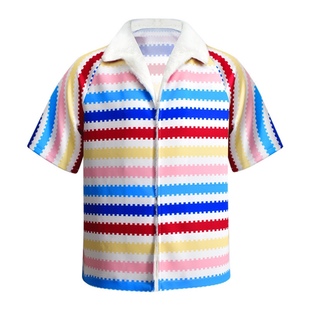 Movie Barbie cos clothing Barbie ken striped shirt popular film and television role playing clothing cosplay clothing