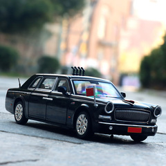 Ming Sheng 1/32 Red Flag L5 Parade Car Alloy Model Inspection Car Trampoline Sound and Light Toy Gift Box Set Collection Display