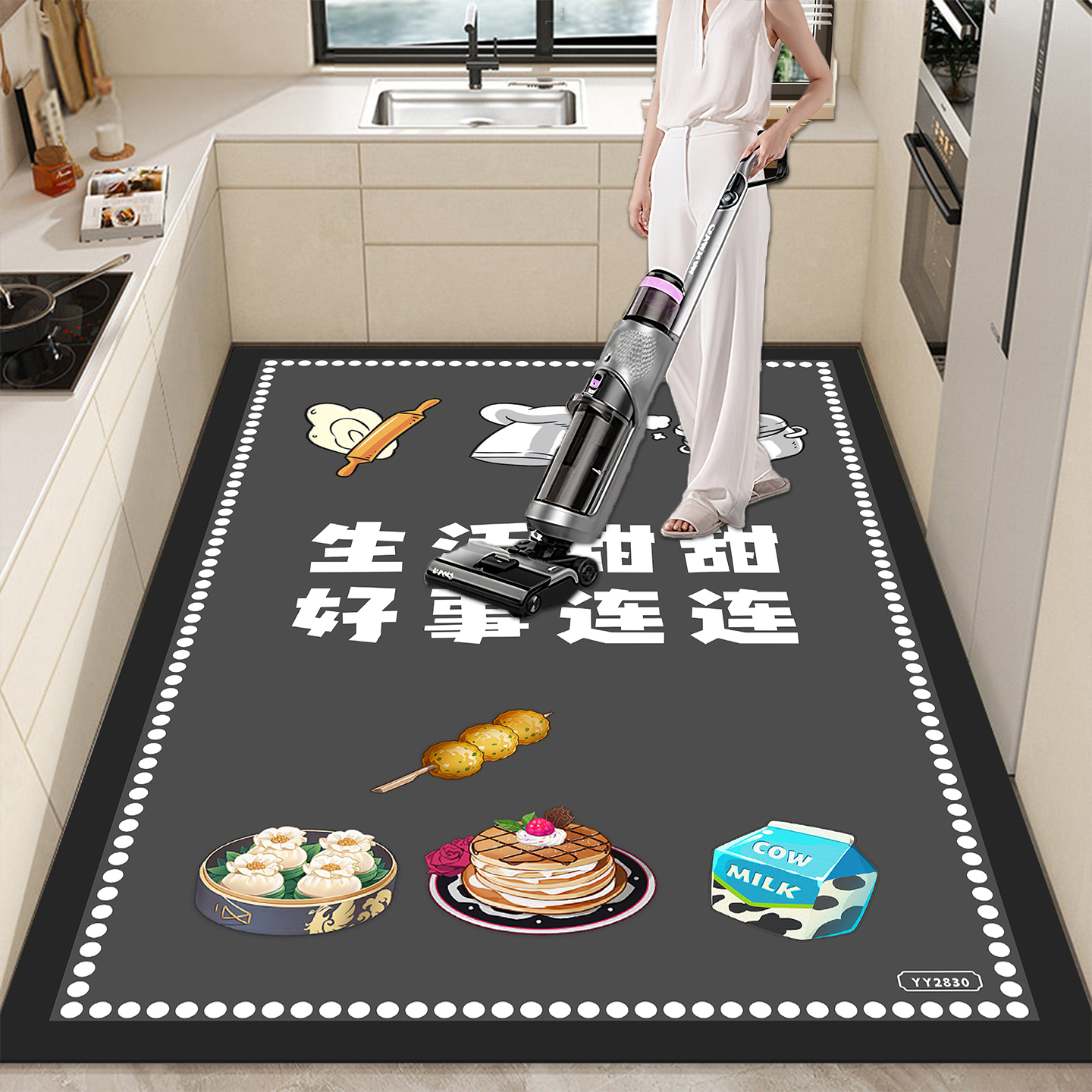 硅藻泥厨房地垫防滑防油可擦免洗吸水垫全铺地毯门口耐脏脚垫