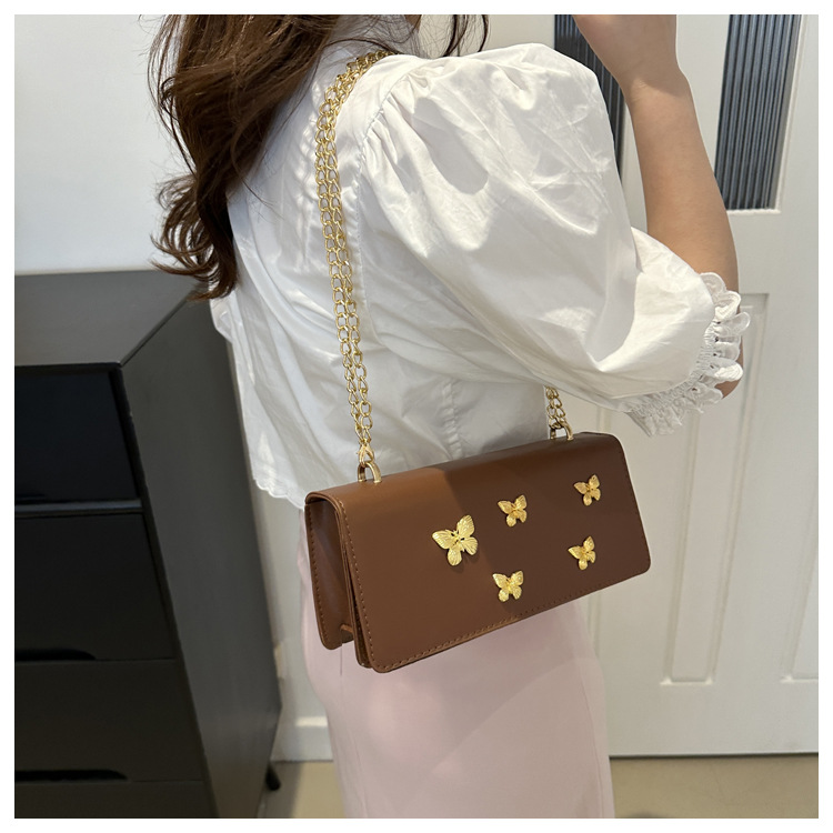 Trendy fashionable butterfly chain small square niche and beautiful French stick shoulder crossbody bag, women's bag_voghion.com