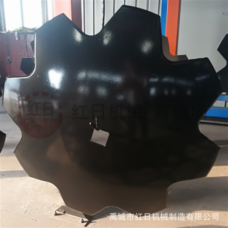 生产耙片 65Mn材质中心方形孔缺口耙片 热处理　910直径大耙片