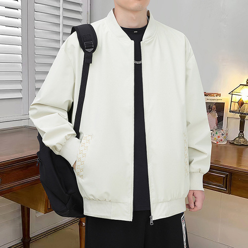 New Autumn/Winter Trendy Brand Men's Pocket Print Jacket with Blue Baseball Collar, Popular New Product Fashion