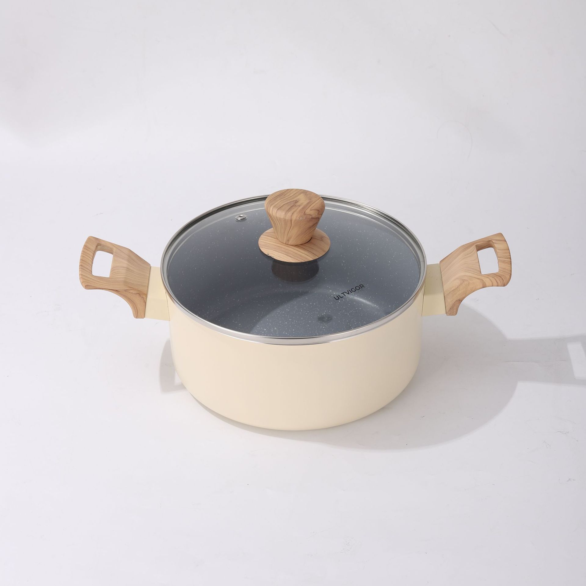 Comercio exterior transfronterizo Olla de aluminio Olla antiadherente Juego de olla blanca para el hogar Wok frito Juego de olla de sopa Olla de piedra médica al por mayor
