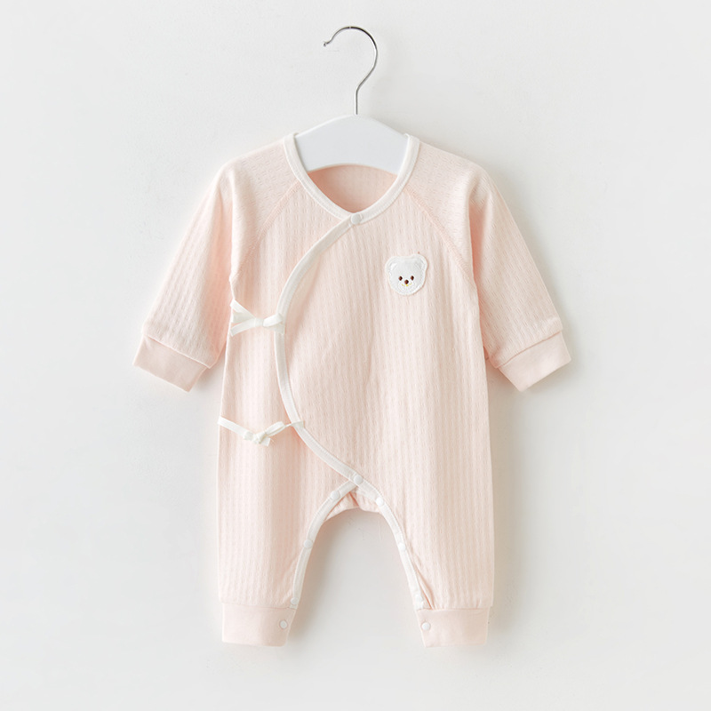 Ropa de bebé recién nacido para primavera y otoño, mono fino de algodón puro estilo monje para bebés de 0 a 3 meses, capa base para recién nacidos, traje de una pieza. image 11