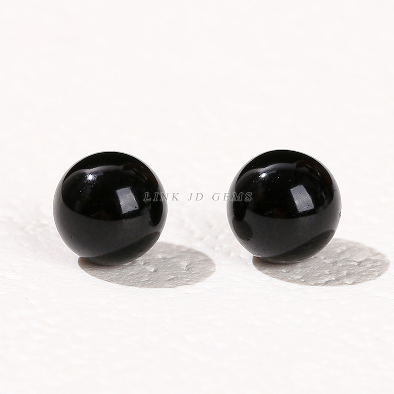 Jingdian jewelry natural obsidian non-porous beads diy jewelry accessories loose beads round beads semi-finished products accessories wholesale