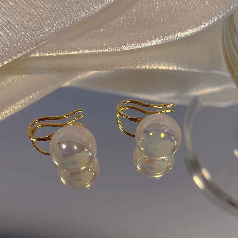 Pearl bow earrings, Japanese‑Korean style, rhinestone‑encrusted, lightweight 0.01 kg