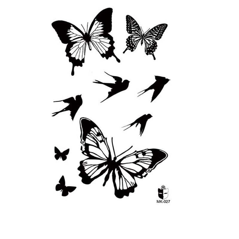 Animal blanco y negro desechable pegatinas de tatuaje belleza pegatinas de tatuaje moda estética patrón de personalidad dama pegatinas de tatuaje