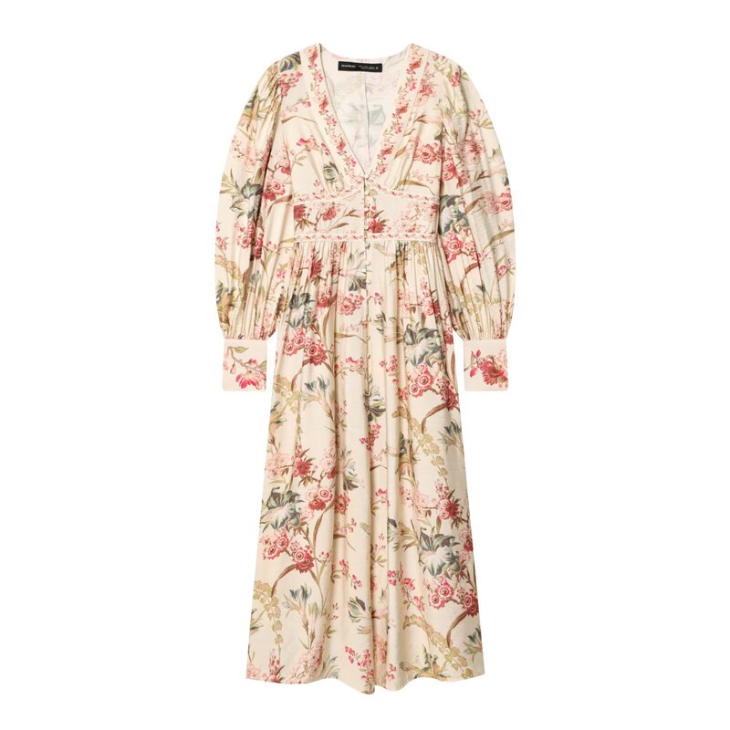 Pb&Za Women's Clothing 2026 Spring New Style Front Buttoned Viscose Blend Lantern Sleeve Dress 1320985 Pb&Za Women's Clothing 2026 Spring New Style Front Buttoned Viscose Blend Lantern Sleeve Dress 1320985