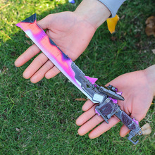 涂鸦利刃周边冷锋蝴蝶刀火焰刀武器模型合金兵器摆件急袭弯玩具