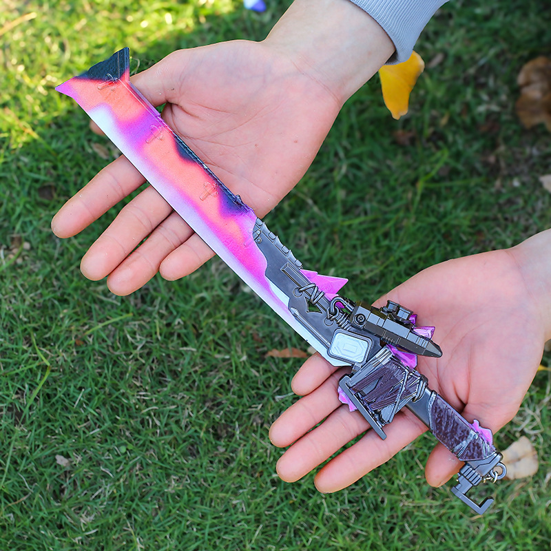 Graffiti Sharpness Surrounding Cold Front Butterfly Knife Flame Knife Weapon Model Alloy Weapon Ornaments Sharpness Bend Toy