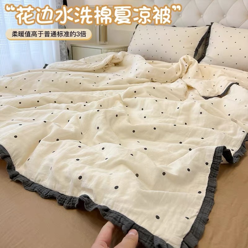 Za类纯棉夏凉被全棉可机洗空调被四件套凉被双人春秋单人夏薄被子|undefined