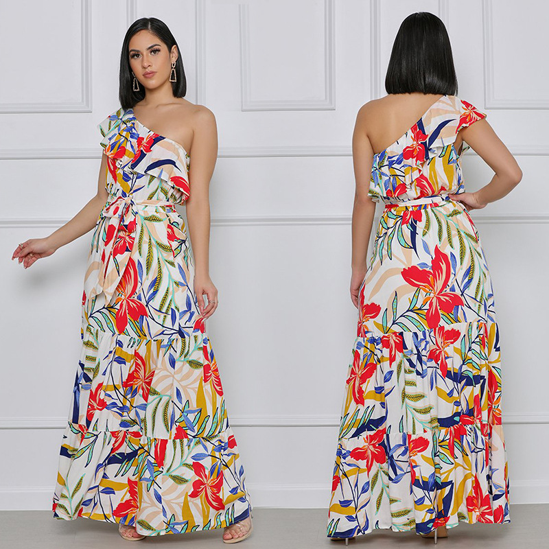 Bohemian long-sleeved floral dress wholesale clothing vendor Nihaostyles NSXHX68123