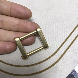 6-point brass square buckle detachable copper square ring screw lip buckle adjustment I-buckle bag hand-held luggage hardware