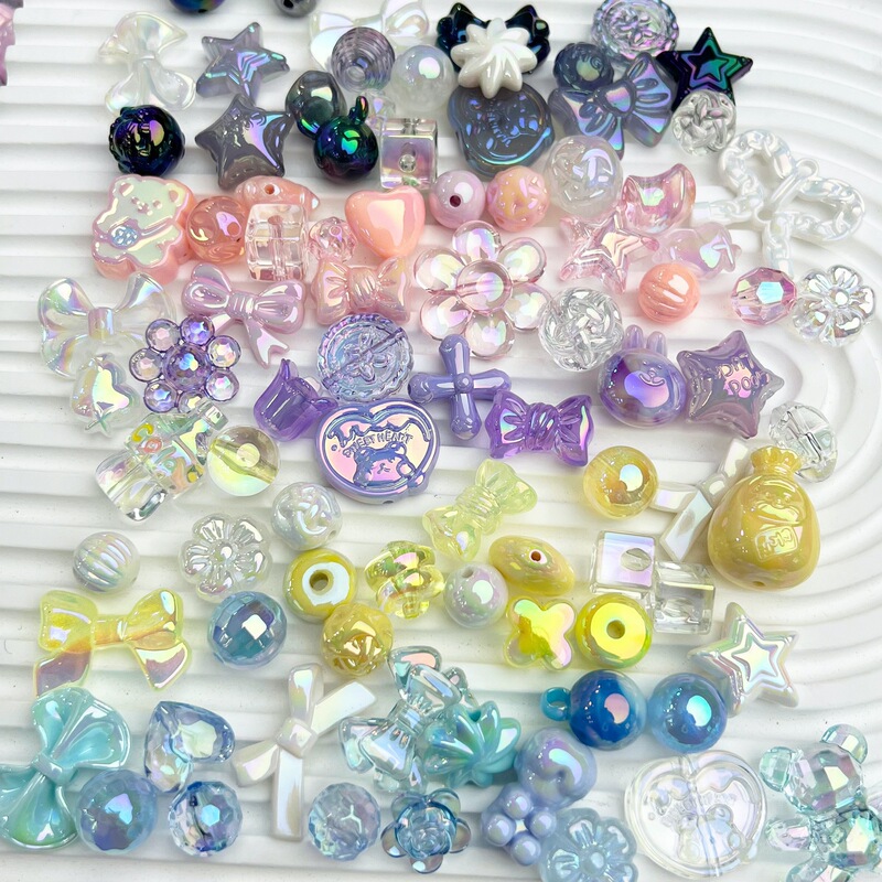 Electroplated Uv Color High-Gloss Irregular Mermaid Beads with Holes for Handmade DIY Necklace and Phone Chain Material Kit Accessories