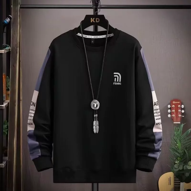 Толстовка с круглым вырезом мужская футболка с длинным рукавом мужская весна и осень новая осенняя одежда прилив бренда S Студенческая подростковая одежда