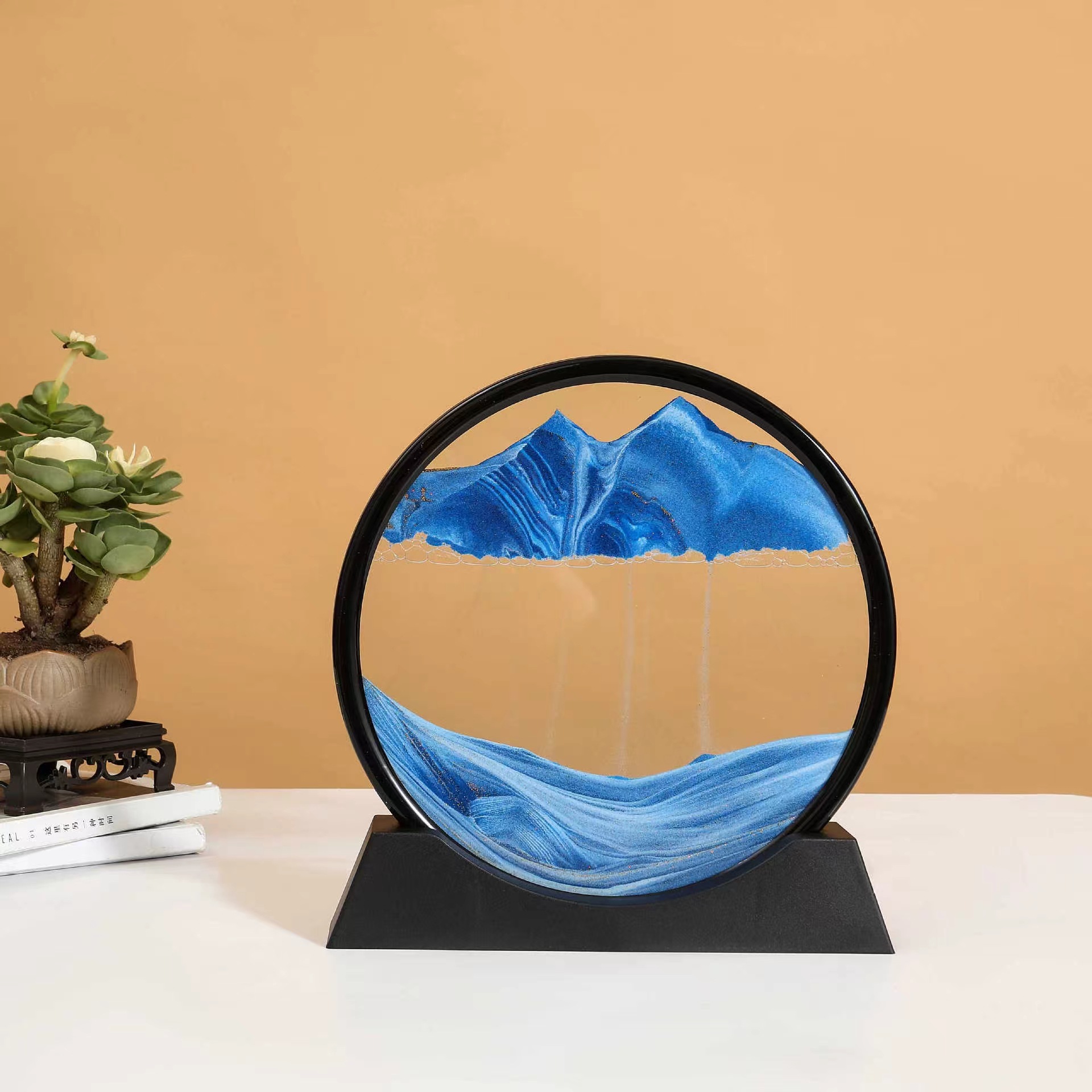12inch black frame blue sand [diameter 26cm ]—diy material package