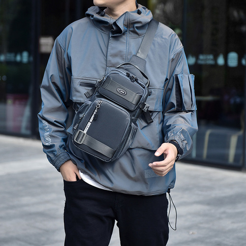 Lifestyle Chest Bag Large Capacity Backpack Oxford Cloth Men's Crossbody Bag Multifunctional Waterproof Single Shoulder Bag Cross-border