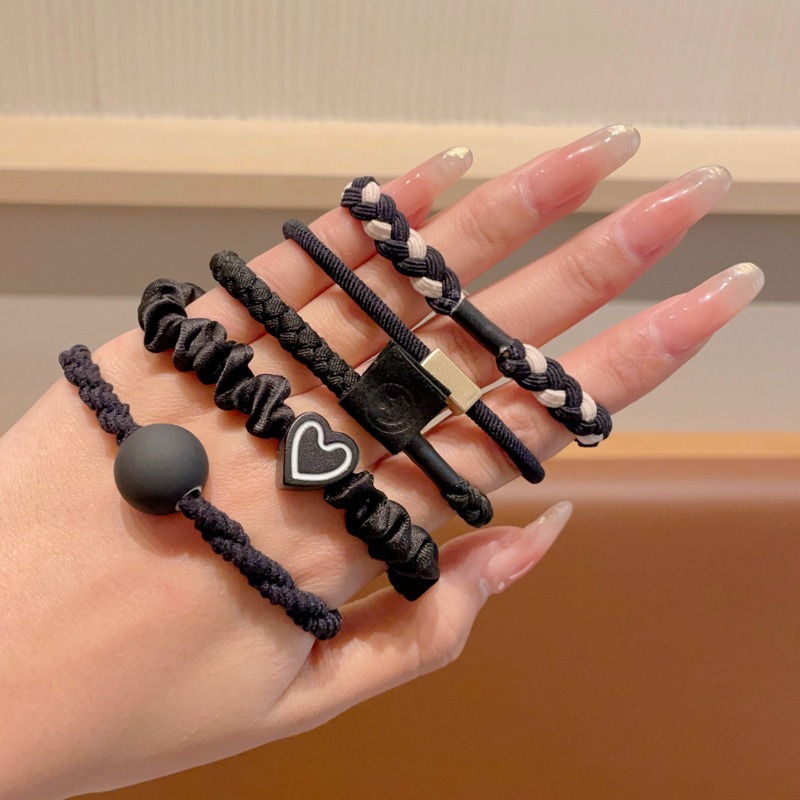 Niños de color café leche de banda de goma de alta elasticidad anillo para el cabello de niñas de cabello de cola de caballo alta no daña el cabello corda de cabello duradera