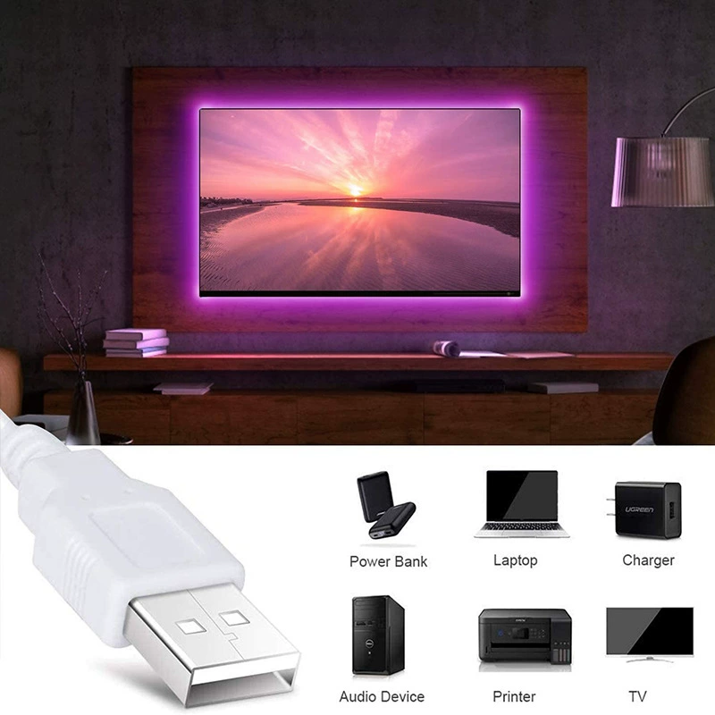LED-светильник с 5V USB для фона телевизора, низкое давление, водонепроницаемая интегрированная зона света 5050RGB