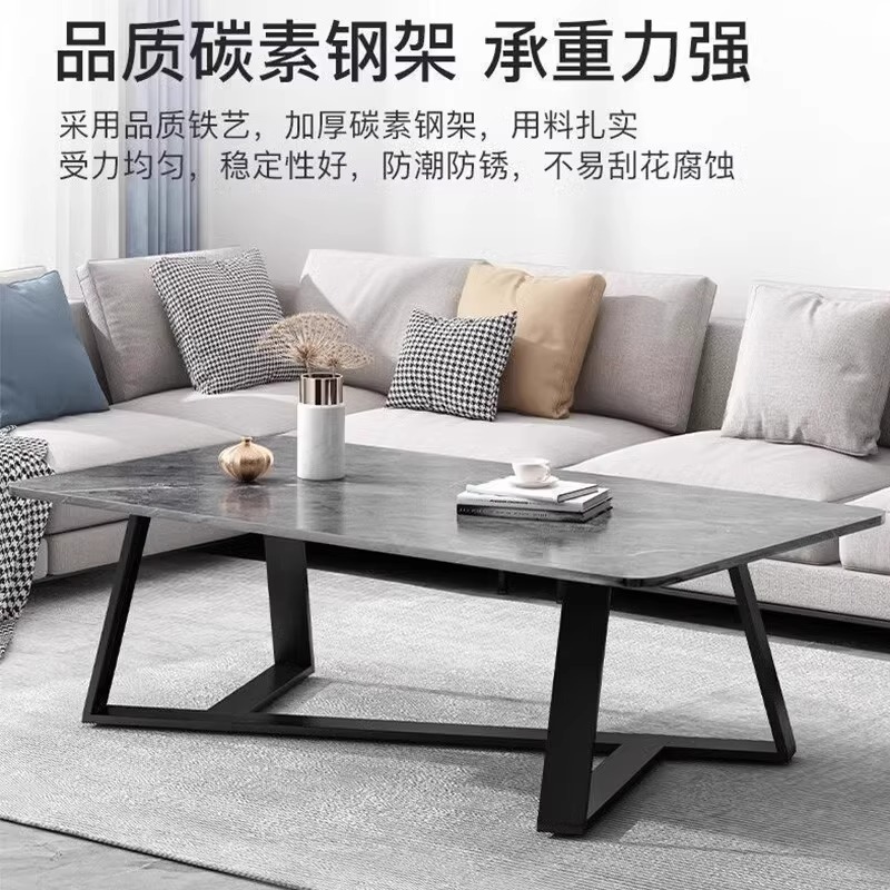 Mesa de té de mármol de lujo ligero italiano, sala de estar de estilo casual, pequeña mesa de casa, ángulo de aire minimalista