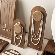 胡桃木色首饰展示架复古立式项链饰品挂架珠宝陈列摄影道具摆件