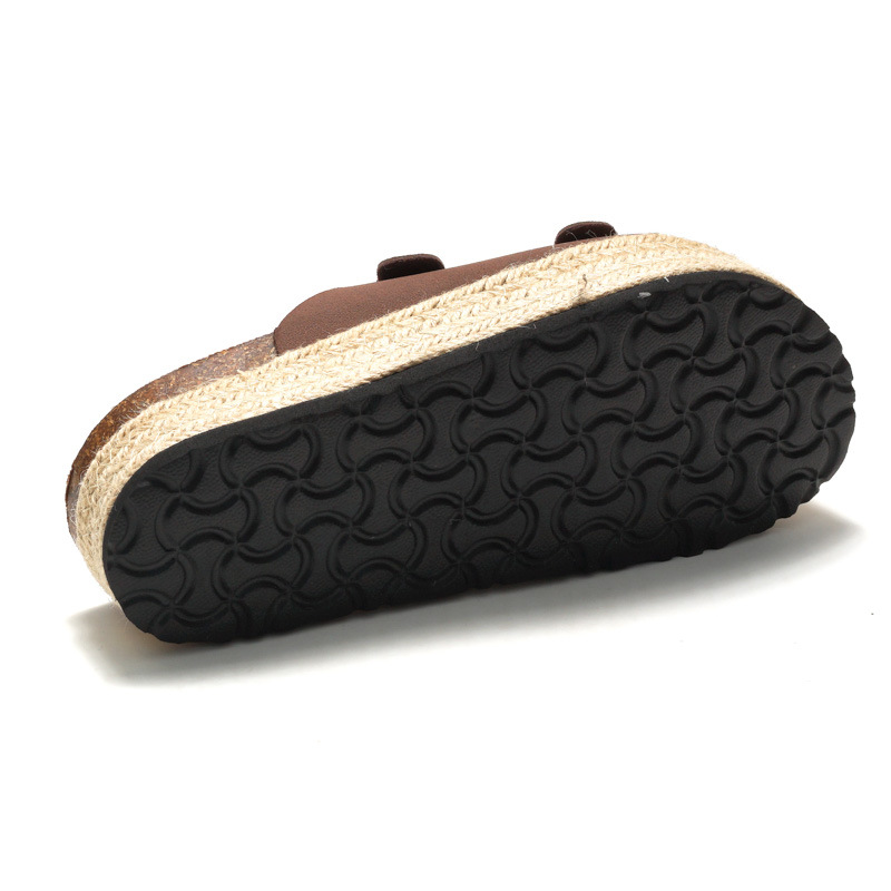 RUIZUSTOCK Sommer Neue Damen Kork Hausschuhe Dicke Sohle Damen Strand Sandalen Gewebtes Wildleder Doppelschnalle_voghion.com