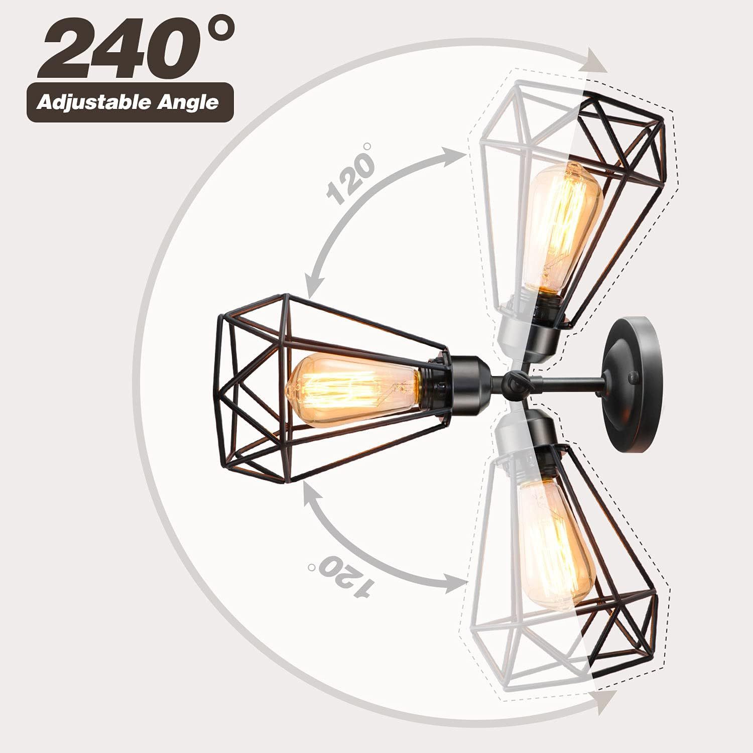 Lámpara de pared retro transfronteriza industrial de viento interior dormitorio pasillo pasillo pasillo pasillo balcón lámpara de pared LED creativa