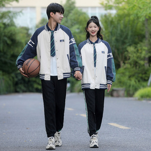 One-piece delivery 2023 real shot couple wear autumn new baseball uniform student class uniform suit sports meeting