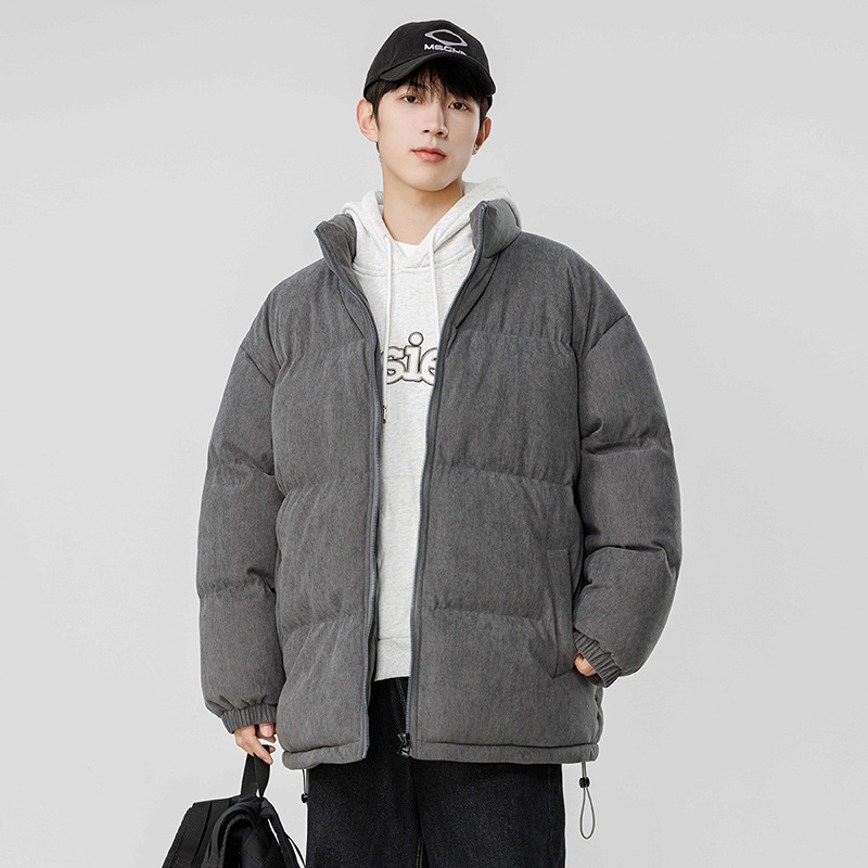 Más rápido 2023 Invierno de moda abrigo de algodón acolchado de los hombres engrosado cálido pana de los hombres jóvenes y de mediana edad abrigo de algodón acolchado de pana