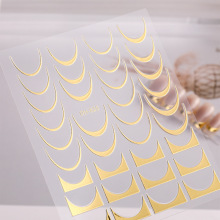 网红爆闪法式美甲贴纸带背胶百搭碎金碎银法式指甲贴纸饰品 DH款