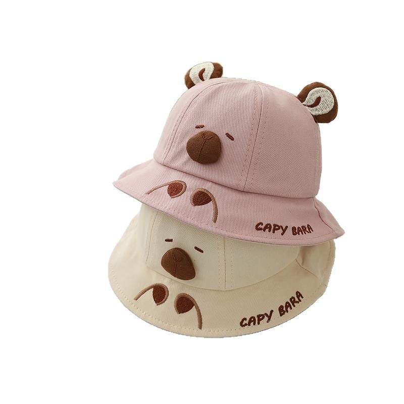 Sombrero de bebé primavera y verano de dibujos animados sombrero de pescador sombrero coreano sombrero de bisel grande sombrero de protección solar para bebés niñas y niños sombrero de bañera