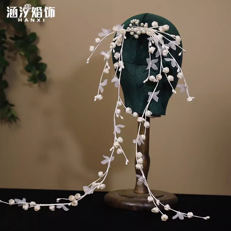 New Mori Xianmei Suzuki Orchid Hairpin Headwear Wedding Vintage Wedding Dress Hair Accessories Photo Studio Photo Props Accessories