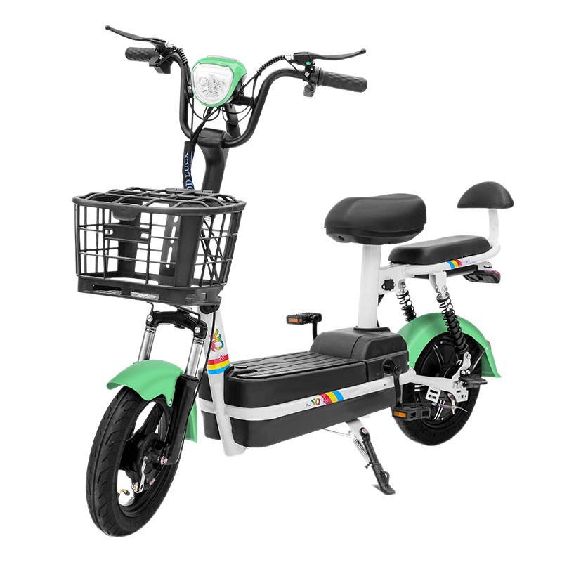 Bicicleta Eléctrica de Dos Ruedas Portátil de Acero al Carbono, Freno de Maza, 48V para Traslado Diario