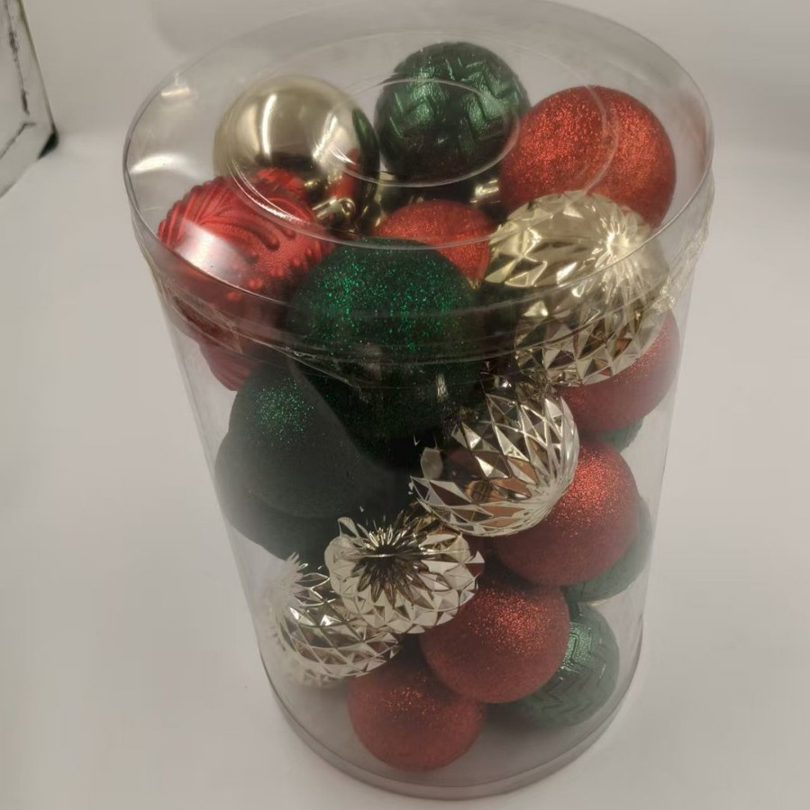 4CM 6CM 8CM 10CM Bolas de Navidad de plástico colgantes de árbol de Navidad decoraciones navideñas