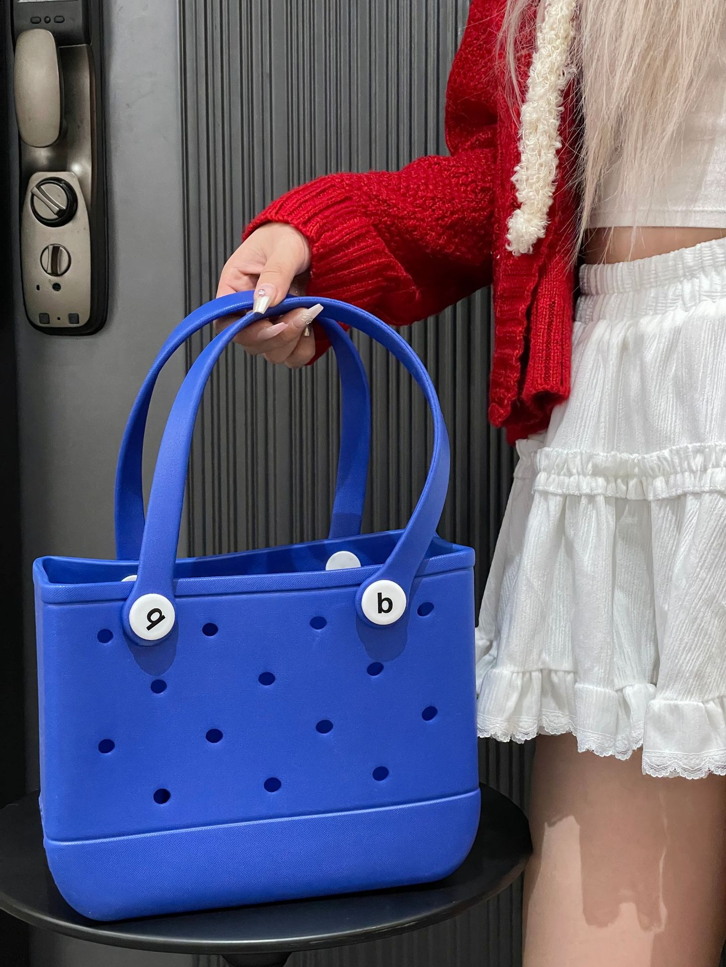 840g Weight Open Closure Type Double Handle Strap Type Tote Bag Bags Type Casual Occasion EVA Material Solid Color Pattern Spring&Summer Season Women's Gender Streetwear Style Square Shape Medium Size Women's Medium EVA Solid Color Streetwear Square Open Tote Bag 28